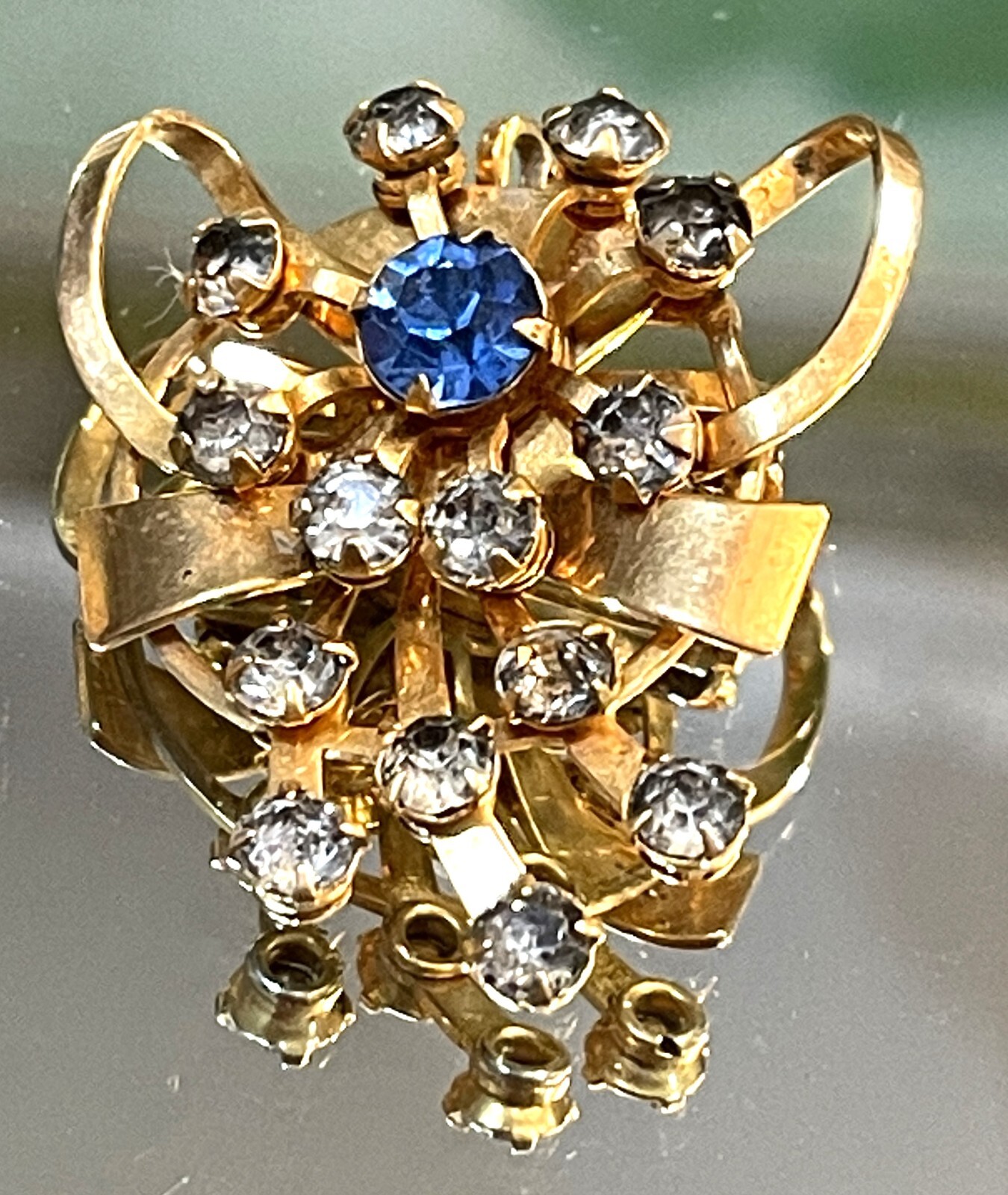 Multi Colored Rhinestone Blue Clear Rhinestone Bo… - image 1