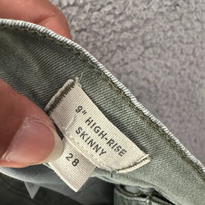 Madewell Jeans Womens 28 Green 9'' High-Rise Skinny Straight Outdoor