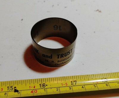 Vtg Buck's County Bank and Trust Perkasie Dublin Quakertown Metal Rolled Ruler