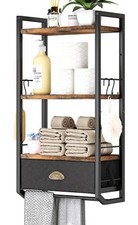 Bathroom Storage Organizer Wall Mounted, 3 Tier Bathroom Towel Rack Shelf