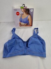 M&S Women's Bra Cornflower Blue Embroidered Total Support Full Cup Non-Wired New