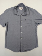 Heritage Slim Fit Casual Button Up Shirt Original Penguin Men Medium M Blue