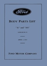1928-1931 Ford A Aa Parts Book