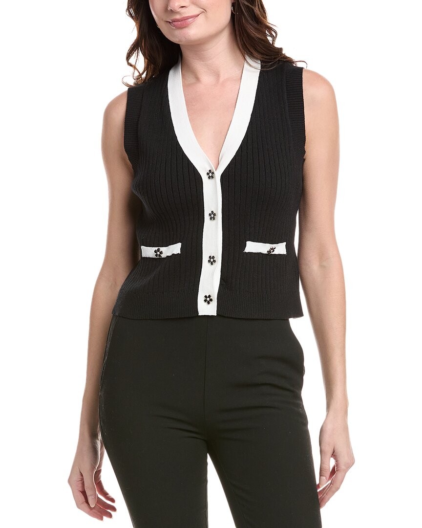 Nanette Nanette Lepore Ribbed Vest Women's Black M
