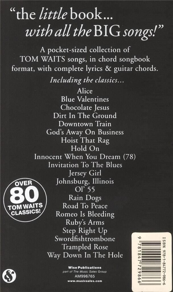 Tom Waits - the Little Black Songbook : Chords/Lyrics by Mick Middles (2009, ... - Image 6