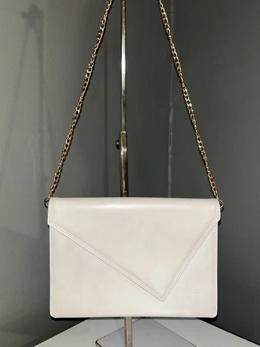 Borsa a tracolla vintage Givenchy in pelle bianca