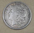 1921 S Morgan Silver Dollar 90% Silver in AU Condition
