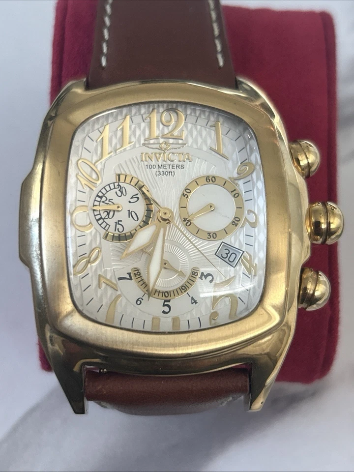 Invicta Lupah Men’s 18444 Swiss Quartz Chronograph • 47mm • Brown Leather Band - Image 3 of 4