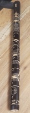 Oanta flûte à bec en bois sculpté à la main instrument en bois orné Walata 17 1/2"