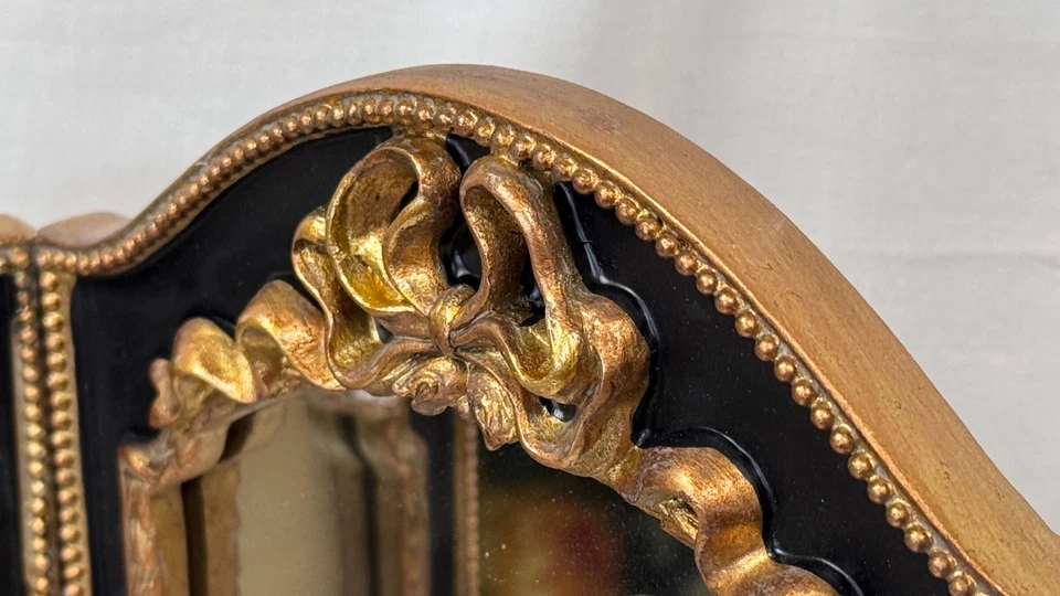 Clayre & Eef 3-er Spiegel Schwarz Gold Barock Antikstil zum aufstellen 33 x 37cm - Bild 4 von 4