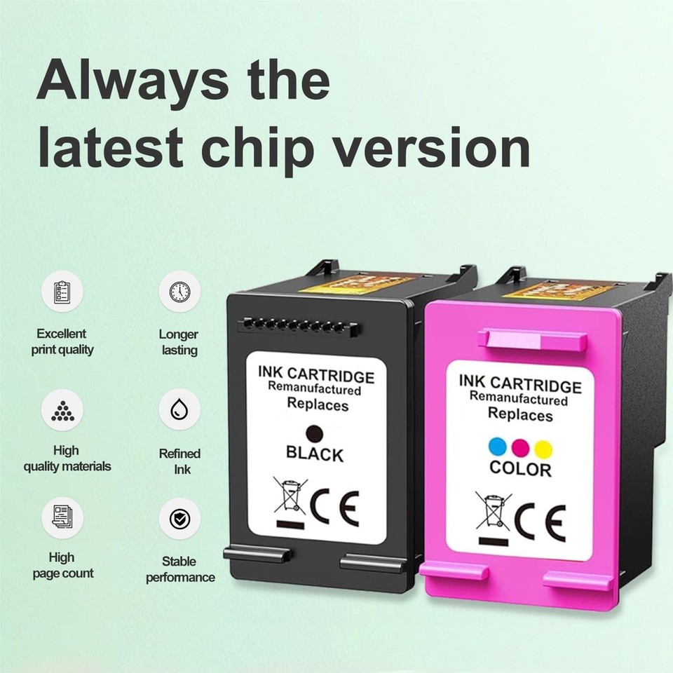 63XL Ink Cartridge for HP OfficeJet 3830 4650 4655 5255 HP ENVY 4512 ...