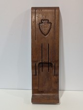 Vintage Ekco Flint Walnut Wood Knife Block Holder Wall Mount Made in USA