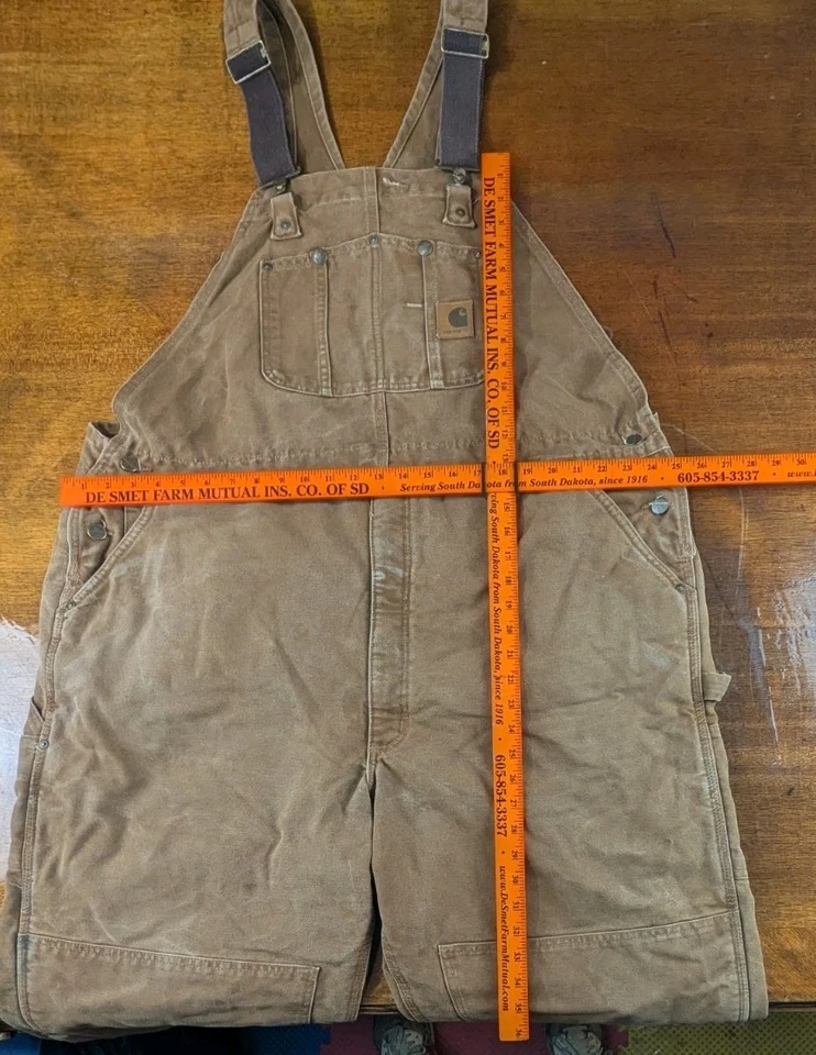 Carhartt Double Knee Bib Coveralls Lined RN14806 Hunting 2XL Regular Brown Mens - Image 4 of 4