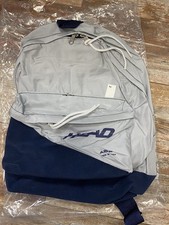 Vintage Amf Head Ski Gear Bag Backpack Gray Nylon Blue Rubber New Old Stock