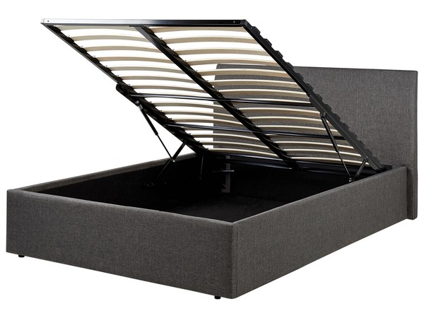 Polsterbett Stoff Grau Mit Lattenrost 120X200 Cm Bettkasten Modern Orbey-image