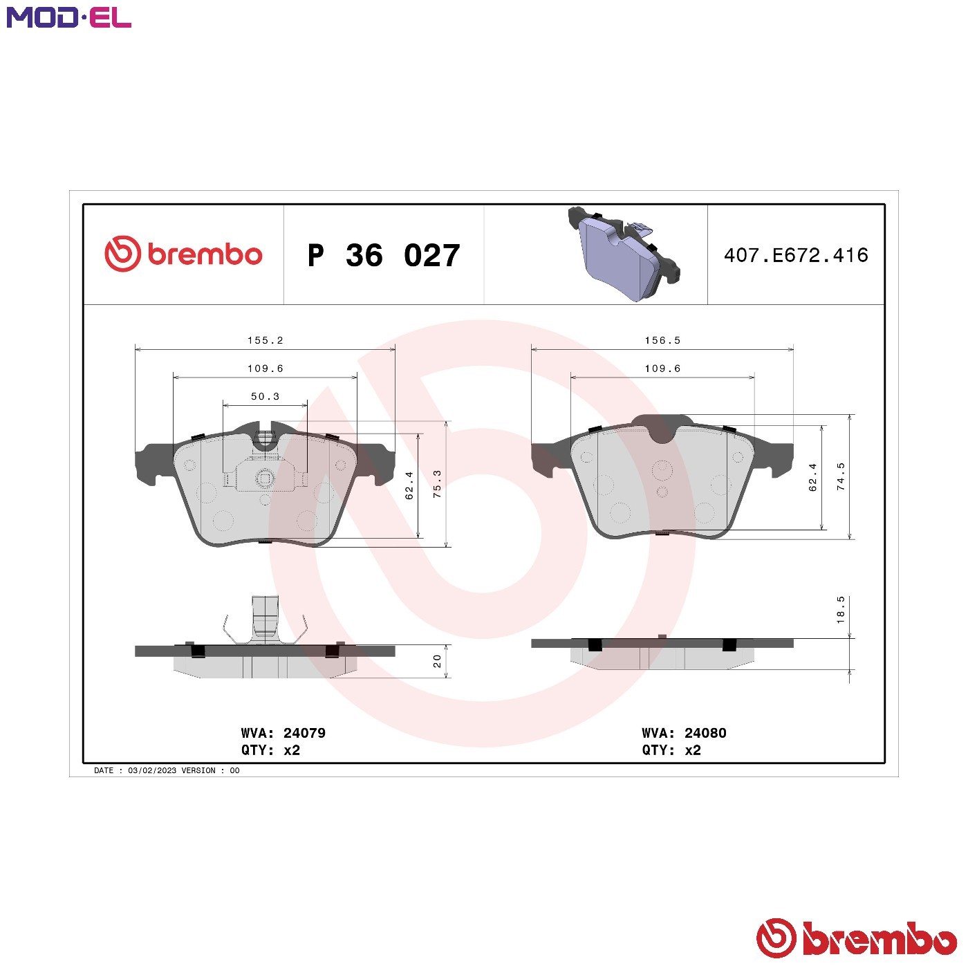 Brake Pads Set fits JAGUAR XJ X351 3.0D Front 2009 on Brembo 02C2C40926 Quality - Image 23