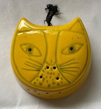 vintage Baldelli Italy art pottery cat head wall hanging diffuser potpourri MCM
