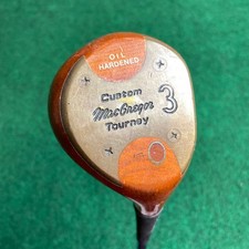 MacGregor MT Tourney Custom 3-wood Oil Hardened Persimmon S-Flex Lamkin grip RH
