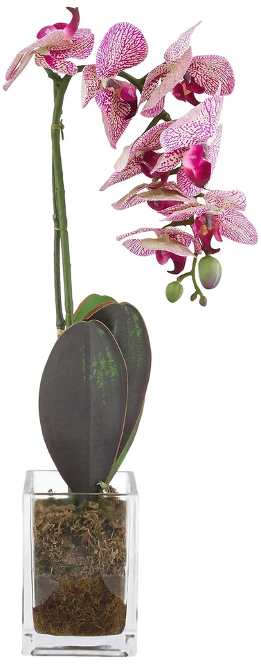 24英寸粉红色人造兰花植物厨房或浴室柜台装饰 — 第 4/4 张图片