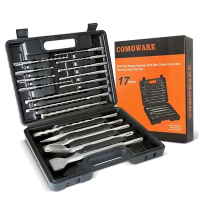17-Piece Rotary Drill Bits & Chisels Set - SDS-Plus