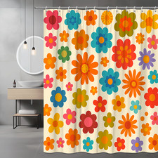 Colorful Floral Shower Curtain for Fun Kids Bathroom Decor