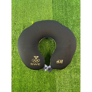 H&M SWE Sweden Olympics Neck Pillow Travel Comfort Black Gold Logo