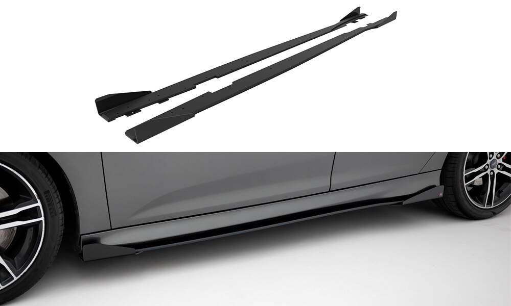 Rajouts des bas de caisse Ford Focus ST Mk3 Facelift lame Street Pro noire bas caisse sport