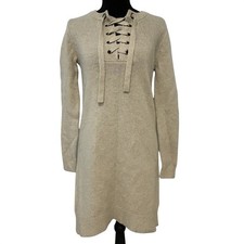 Madewell Lace Up Merino Wool Sweater Dress Beige F5613 Mens XS