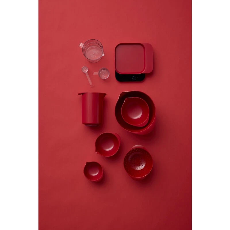 Pesa Bilancia da Cucina Digitale Max 10 Kg MENSURA Rosti Design Rosso Alimenti, fotografia 6 di 7