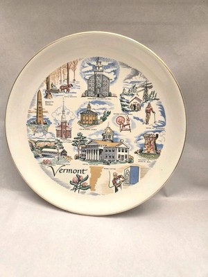 Vintage Vermont State Souvenir Plate 7.25''
