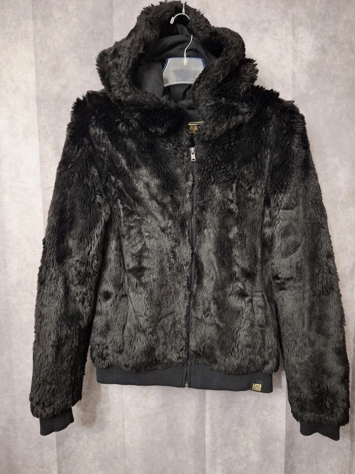 Casaco de pele sintética Victoria's Secret LOVE PINK edição limitada tamanho G com capuz zíper Y2K - Imagem 2 de 4