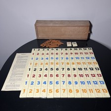 Vintage RUMMIKUB 1970s Made In Israel Complete Set Faux Wood Case Original Box
