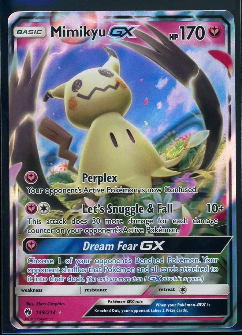 2018 Pokémon TCG Mimikyu GX 149/214 Lost Thunder Holo Ultra Rare English