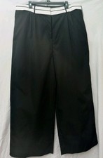Pretty Little Thing Women Sz 16 Dress Pants Black Wide Leg Pleated 