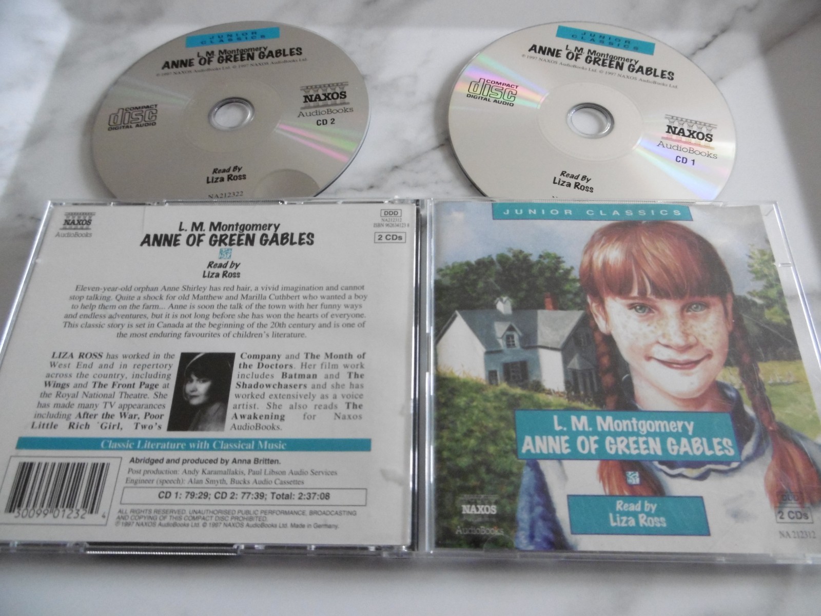ANNE OF GREEN GABLES 2 CD L.M. MONTGOMERY READ BY LIZA ROSS 1997 NAXOS ABRIDGED