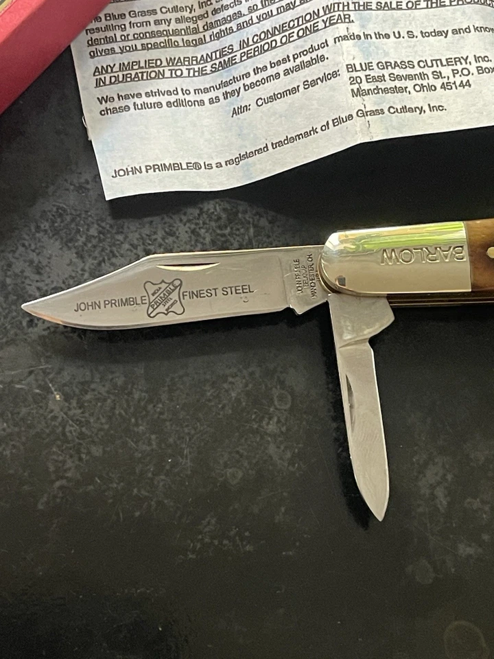 John Primble 29009BK Barlow Saw Cut Bone Handle 2025 Made In USA Used  - Image 2 of 4