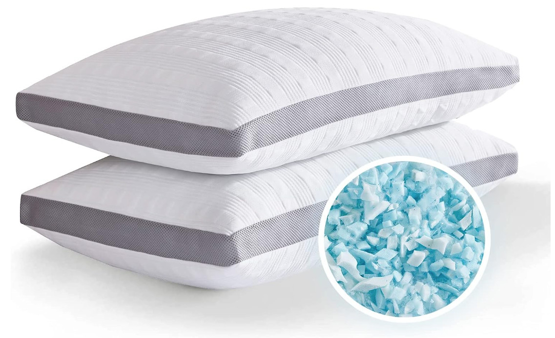Meoflaw Cooling Pillows Queen Size Set of 2-Shredded Memory Foam Bed Pillows