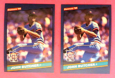 2 - 1986 Donruss, Minnesota Twins - JOHN BUTCHER