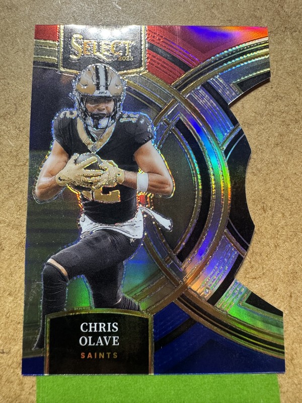 2023 Panini Select - Premier Level Chris Olave #164 Red & Blue Prizm Die-Cut