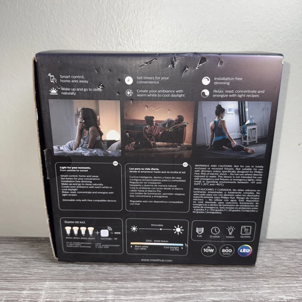 Philips Hue White Ambiance 800 Lumen (60W) Starter Kit With 4 Bulbs - Image 3 of 4