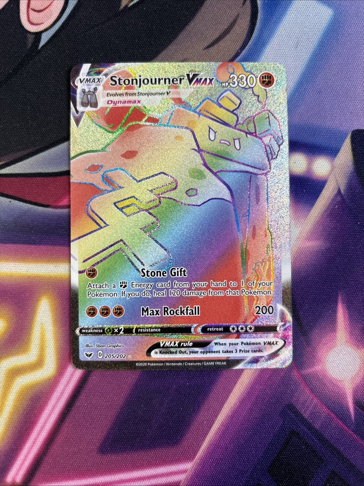 Stonjourner VMAX - 205/202 - Pokemon Sword & Shield Base Set Secret Rare Card NM