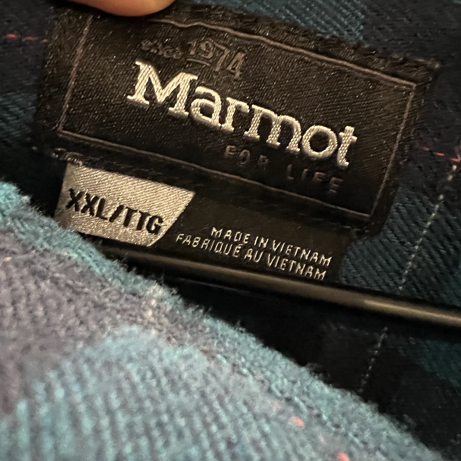 Marmot Performance Flannel Button Down Shirt Blue… - image 6