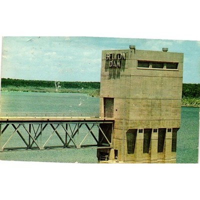 Vintage Belton Dam Control Tower Postcard Texas Leon River Dexter Press ES-29