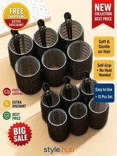 18pcs Large Size Hair Rollers With Clips, Self-Gripping Curler women salon