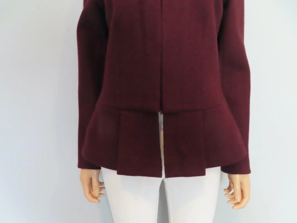 ISABEL MARANT 勃艮第超细羊毛薄纱下摆西装外套夹克 F 40/US 8 — 第 3/4 张图片