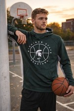 Nike Dri-Fit Michigan State Spartans Basketball Hoodie Green/Gray Mens S