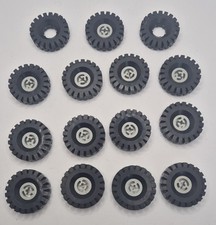 Vintage Technic Lego Wheels Old Grey Hub Large Tyre 43mm x 10mm