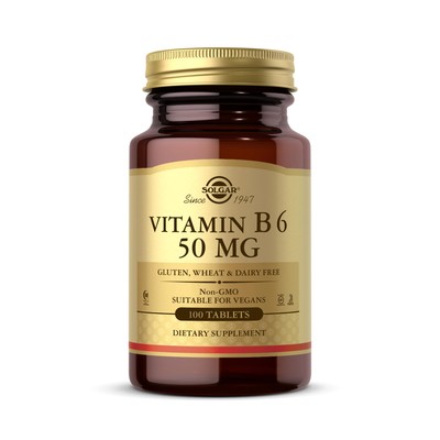 Solgar Vitamin B6 100 Count Non-GMO Vegan Energy Metabolism Support Supplement