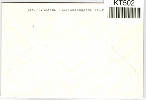 BRD Bund 474 FN auf Brief als Einzelfrankatur portogerecht, Formnummer 0 #KT502 - Bild 2 von 2