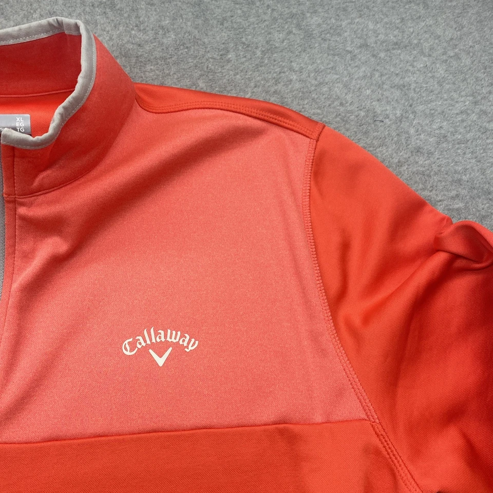 Callaway Pullover Mens Extra Large 1/4 Zip Long Sleeve Red Golf Performance - Image 4 of 4